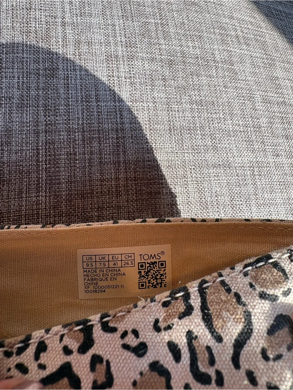 TOMS Women’s Leopard Print Slip-On Shoes - Tan/Black SZ. 9.5